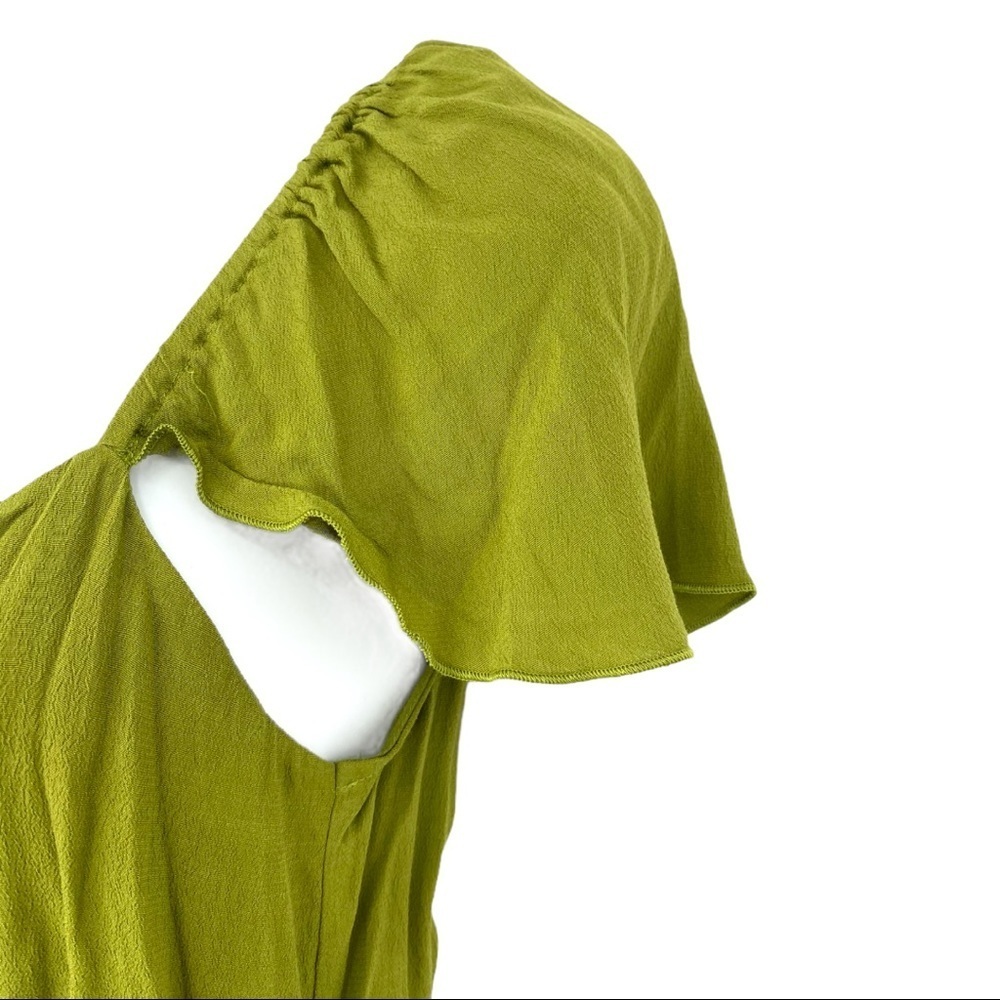 Show Me Your Mumu Romper Womens Small Green Elena Wrap Front Flutter Cap Sleeve - Picture 3 of 11